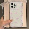 Милый розовый чехол для телефона с сердечком и бантом для iPhone 16 15 14 13 12 11 Pro Max 13 12Mini XS XR 7 8Plus SE 2022 противоударные мягкие прозрачные чехлы Coque