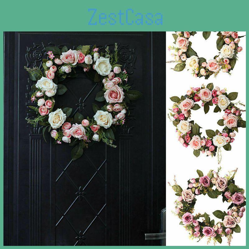 Elegant Peony Rose Flower Wreath For Stylish Wedding And Home Door Decor
