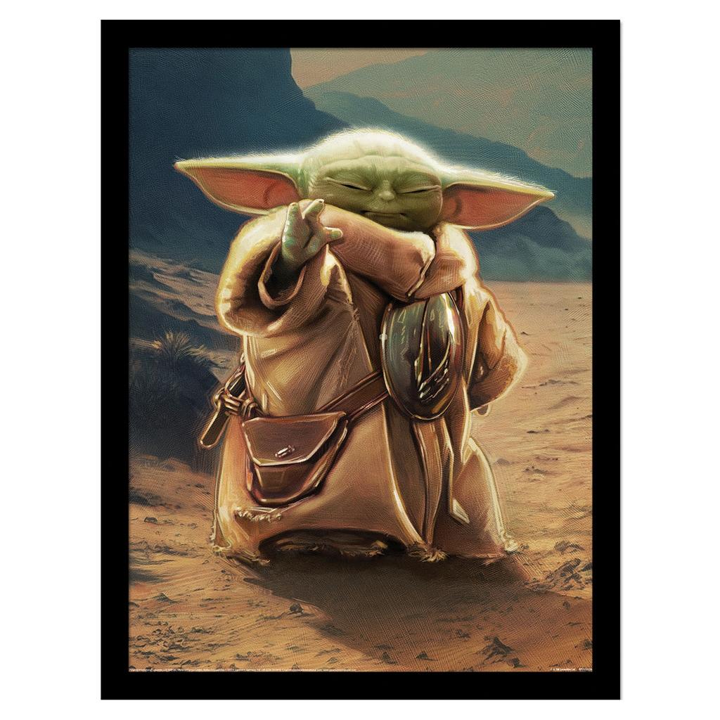 Star Wars: The Mandalorian Scene Grogu Framed Poster