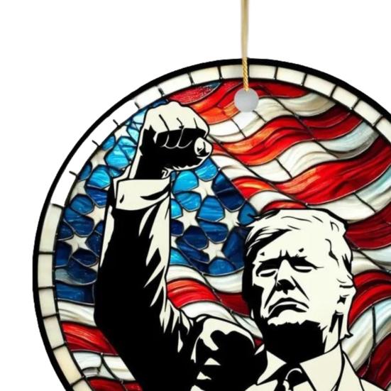 Рождественские украшения Трампа. Подвесное украшение на рождественскую елку в стиле Трампа. 2D акриловая подвеска для