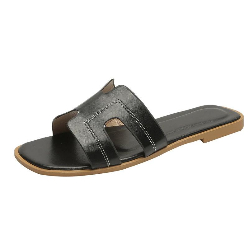 Большие размеры плоские повседневные тапочки женские летние новые пляжные тапочки