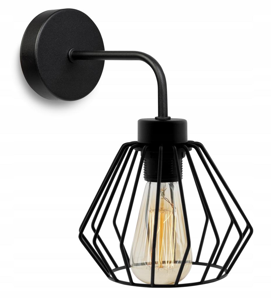 ELEGANT RETRO WALL LAMP WIRE BLACK LOFT