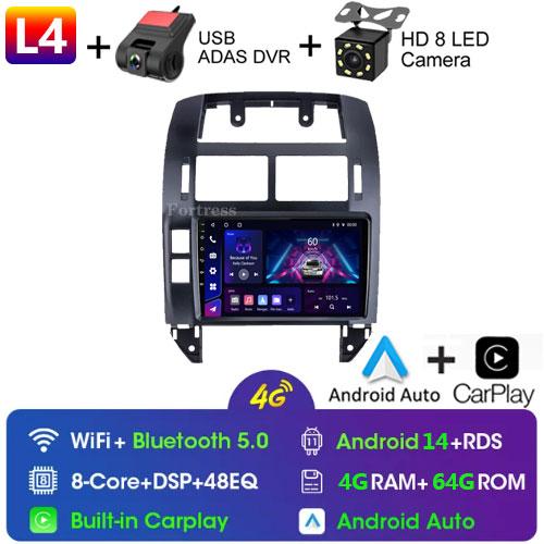 Fortress для Volkswagen Polo Mk4 2001 - 2011 Android автомобильный радиоприемник мультимедийный плеер Carplay Auto Stereo GPS Navi 2din DSP головное устройство