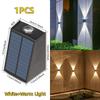 2 LED Solar Wall Lamp Waterproof Outdoor Solar Garden Decor Lights Up and Down Luminous Lighting for Street Balcony Garden Villa