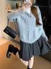 Women's Petite Korean Loose Knit Hooded Sweater - Autumn/Winter Style