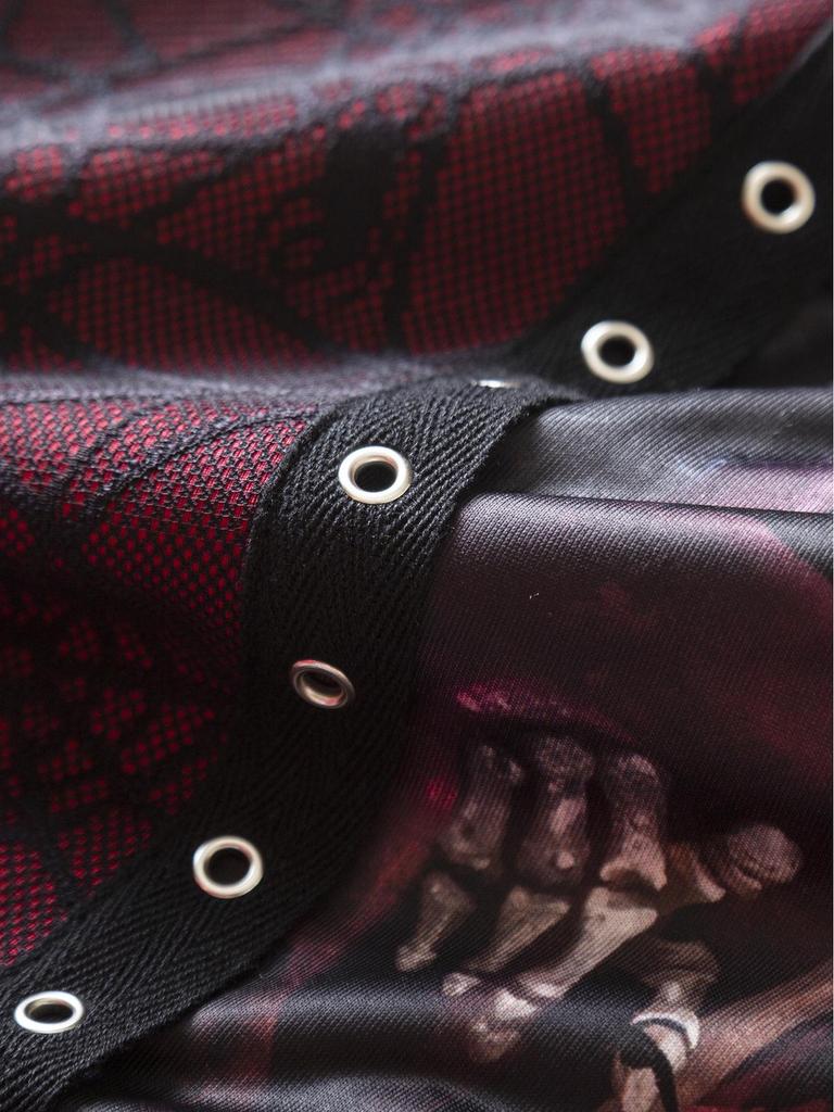 Темный готический принт Бога Смерти, кружевной лоскутный камзол - Быстрая доставка, горячий кроп-топ для девушки