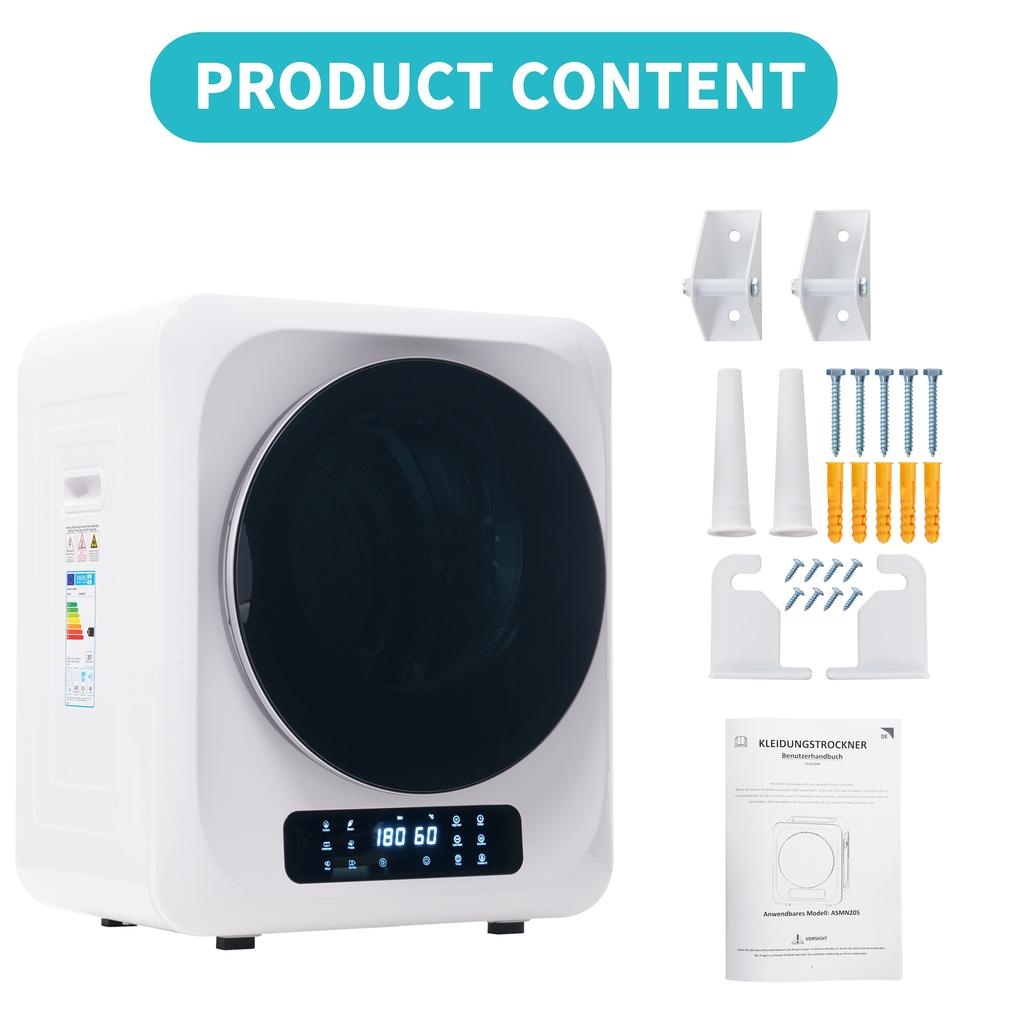Vented dryer, stainless steel, 3 kg, actually up to 4 kg, 850 W, multiple filtration, 6 programs. Overheat protection, wall mounting [Energy class G]