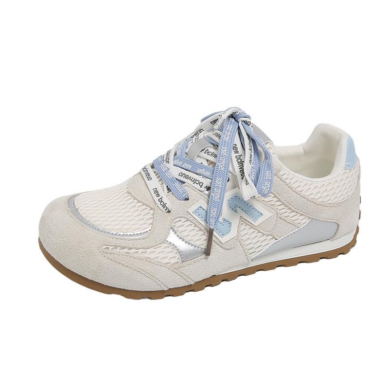 Новые сетчатые синие 2025 летние дышащие ретро немецкие тренировочные кроссовки женские супер огонь повседневные на платформе спортивные Forrest Gump кеды