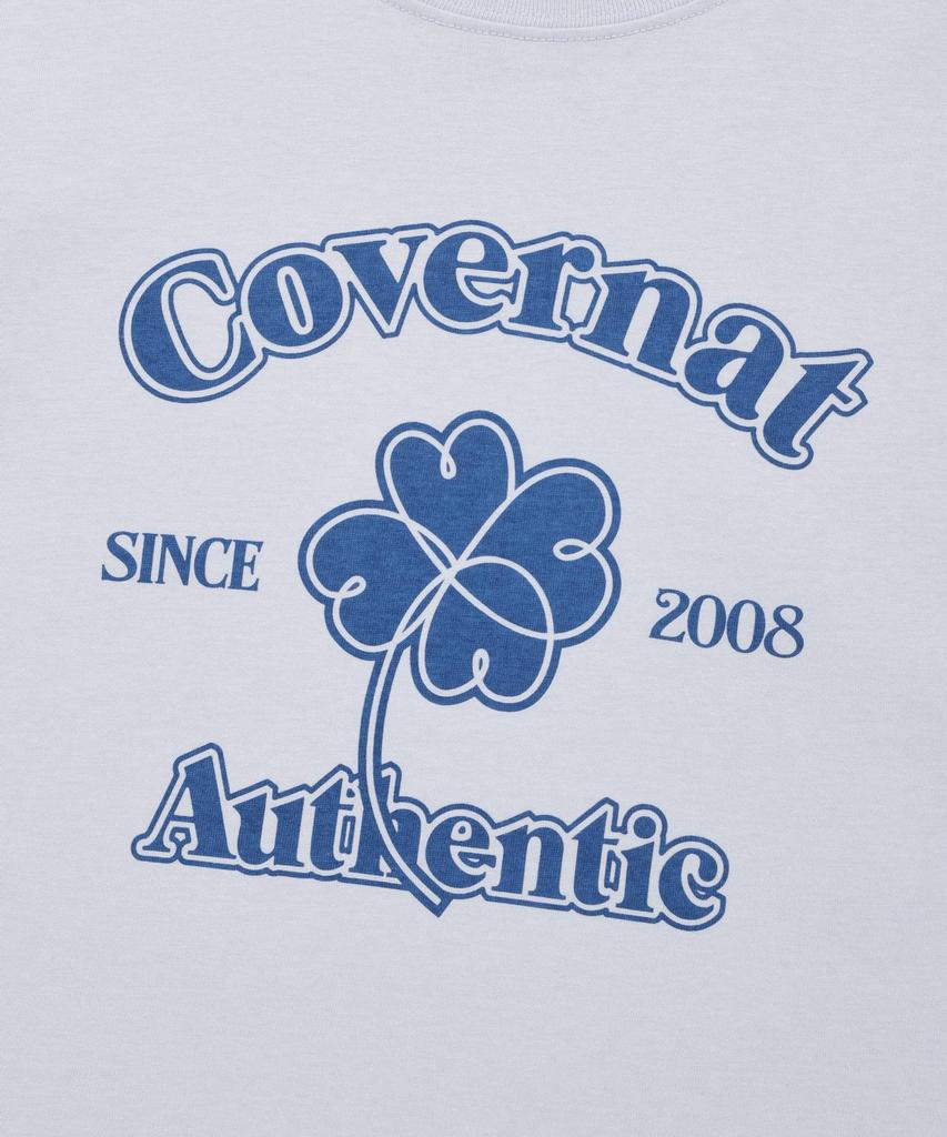COVERNAT WOMAN Arch Clover Heart T-Shirt Light Blue