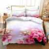 3D Flower Bedding Set King Queen Bed Down Duvet Cover Pillowcase 2/3pcs Countryside Style Bed Cover Women and Girls Home Textile Gift