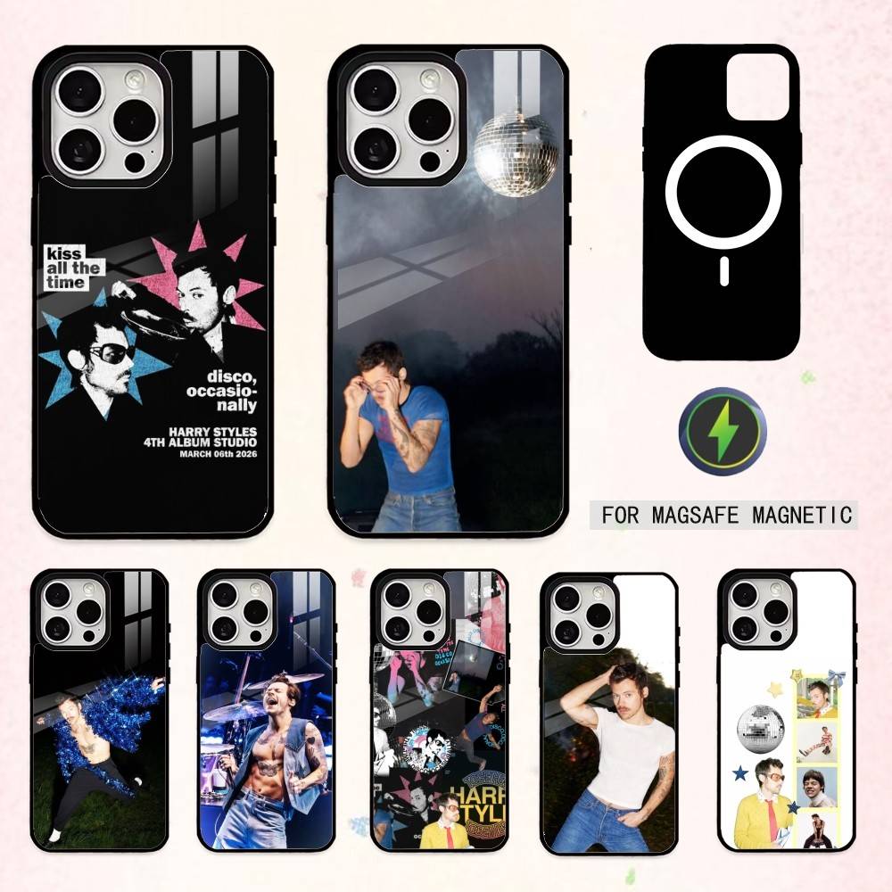 SINGER H-Harry Styles Phone Case For iPhone17,16,15,14,13,12,11 Plus,Pro Max Magnetic For Magsafe Wireless Charging