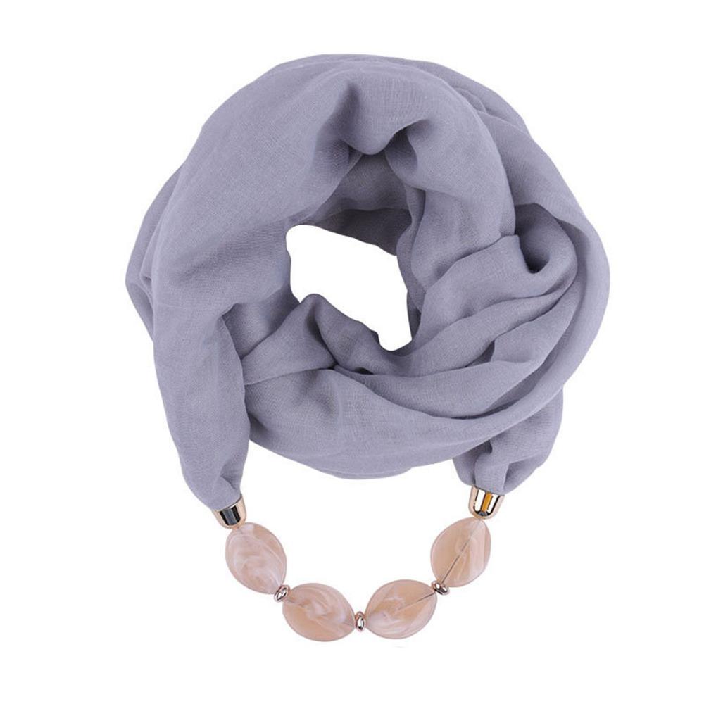 1Pcs Cotton Linen Necklace Scarf Resin Pendant Head Scarves  Costume Bead Decoration Accessories