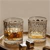 8.1oz/11.4oz Classic Relief Whiskey Glass Spirits Cup Classical Cocktail Glass Engraved Brandy Bourbon Cups Party Wine Utensils