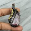 Pink Kunzite Copper Pendant Copper Wire Wrapped Pendant Kunzite Gemstone Copper Jewelry Handmade Pendant Gift For Mother Copper Wire Jewelry