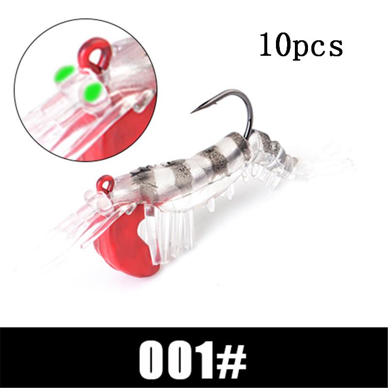 FTK Светящаяся искусственная силиконовая приманка для креветок, имитация мягких креветок с крючком, карповый рокер, рыболовные снасти/приманка/морские аксессуары