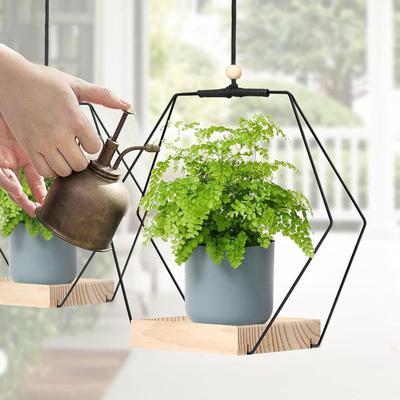 Подвесной держатель для растений с деревянной основой, подвесной цветочный горшок для дома в деревенском стиле