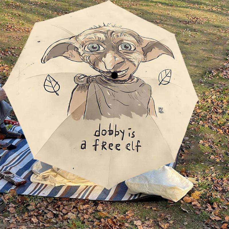 1 шт. Зонт Warner Dobby Free Elf, 8 ребер усиления, Автоматическое открытие, Легкий и прочный-A71