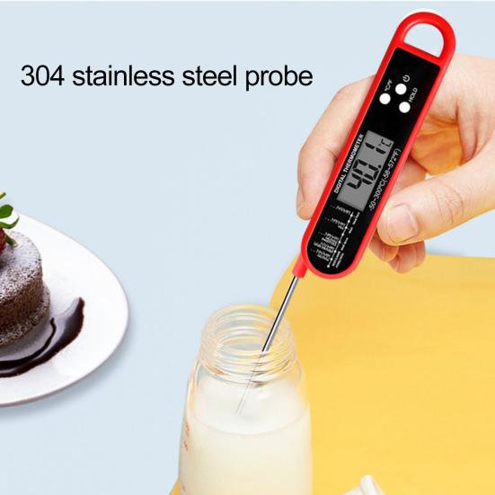 Food Thermometer Easy To Read Digital Meat Thermometer Waterproof Foldable Cooking Thermometer for Home Kitchen Adult Sex Wear