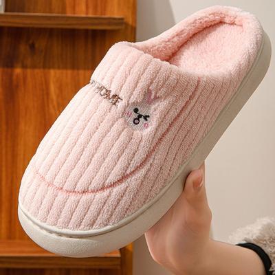 Тапочки Мао Мао женская обувь домашняя осенне-зимняя нескользящая для дома комнатные тапочки на толстой подошве домашние хлопковые тапочки