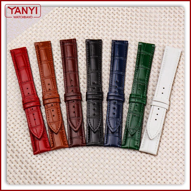 Браслет из натуральной кожи 16 мм, 18 мм, 20 мм, 22 мм, ремешок для часов ro-lex tissot, бамбуковый синий зеленый ремешок для наручных часов