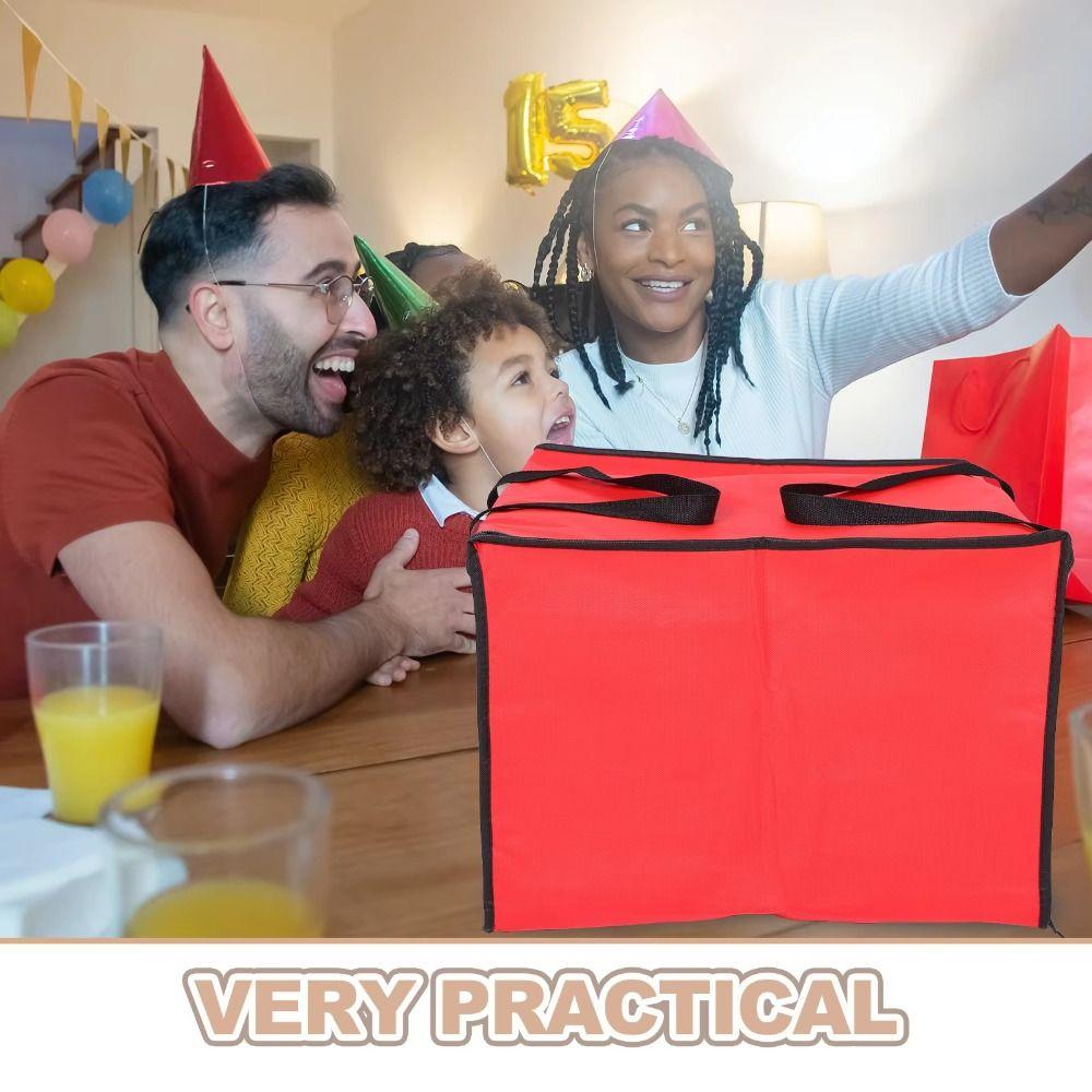 Fully Insulated Pizza Carrier Bag Dual Zippers Food Delivery Bag Takeout Catering
