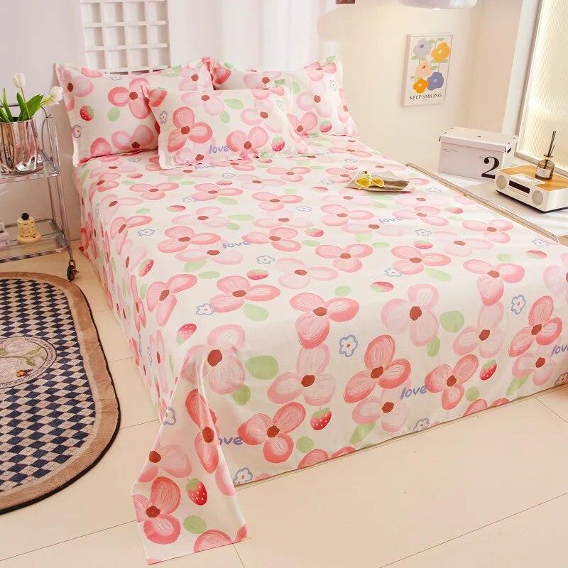 Простая хлопковая простыня с принтом, современная большая простыня, удобное студенческое покрывало, универсальная пылезащитная простыня Four Seasons