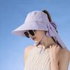 Big Bowknot Sunshade Bucket Hat with Shawl Aiti UV Fishman Hat New Design Bow Sun Hat  Beach