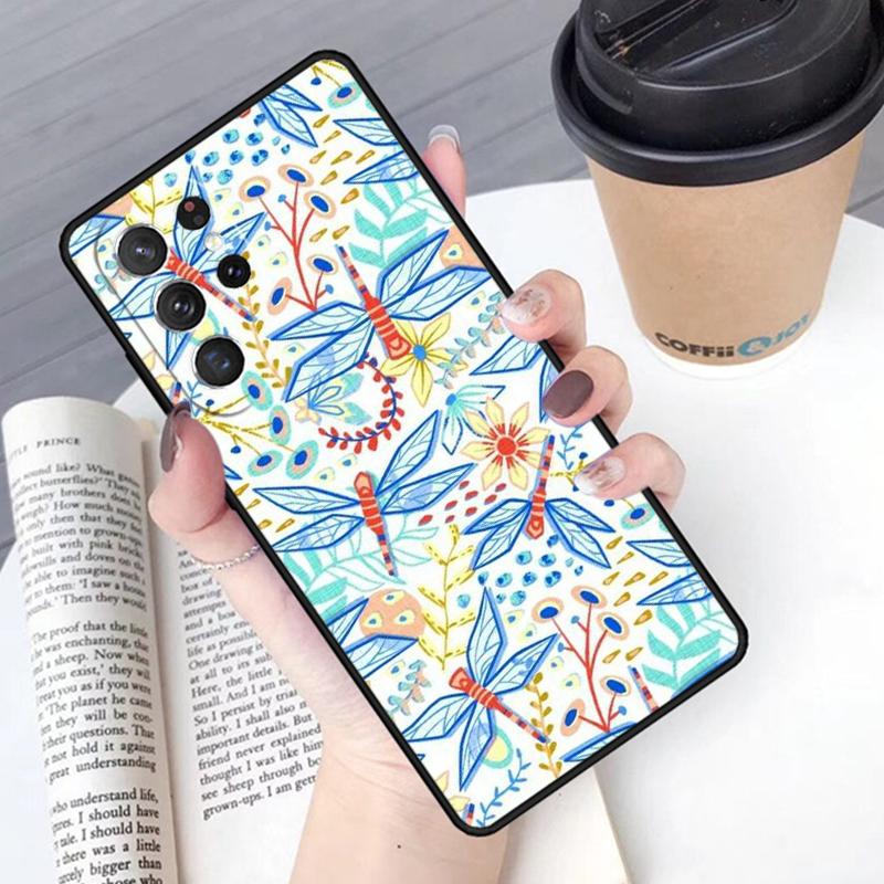 Чехол для телефона с узором «Стрекоза» для Samsung Galaxy S24 S25 Ultra S21 S22 Ultra S10E Note 10 Plus Note 20 FE S23
