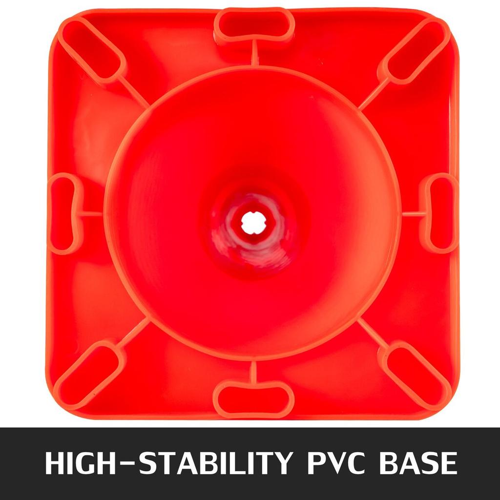 12Pack 18\" Traffic Cones, Safety Road Parking Cones PVC Base, Orange Traffic Cone with Reflective Collars, Hazard Construction Cones for Home Traffic