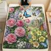 1PC Fantasy Gnome Garden Print Flannel Blanket Lightweight and portable for Home Decor Warmth and Comfort Halloween Gifts Birthday Gifts