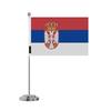 Drapeau De Bureau - Multicolore - Serbie - 14 X 21 Cm - Polyester - Acier Inoxydable