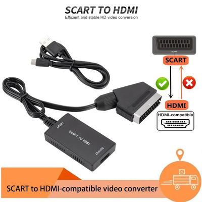 Конвертер SCART в HDMI с кабелем 1080P SCART вход HDMI выход HD 720P/1080P Переключатель Видео Аудио Конвертер Адаптер для HDTV