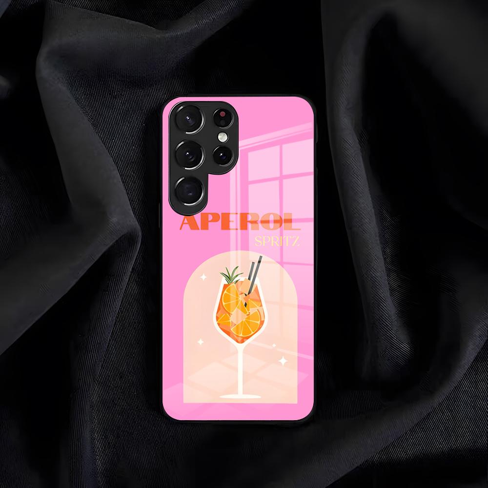 Чехол для телефона A-Aperol S-Spritz для Samsung S26 S25 Edge S24 S23 S22 S21 S20 Ultra Plus FE Стеклянная крышка