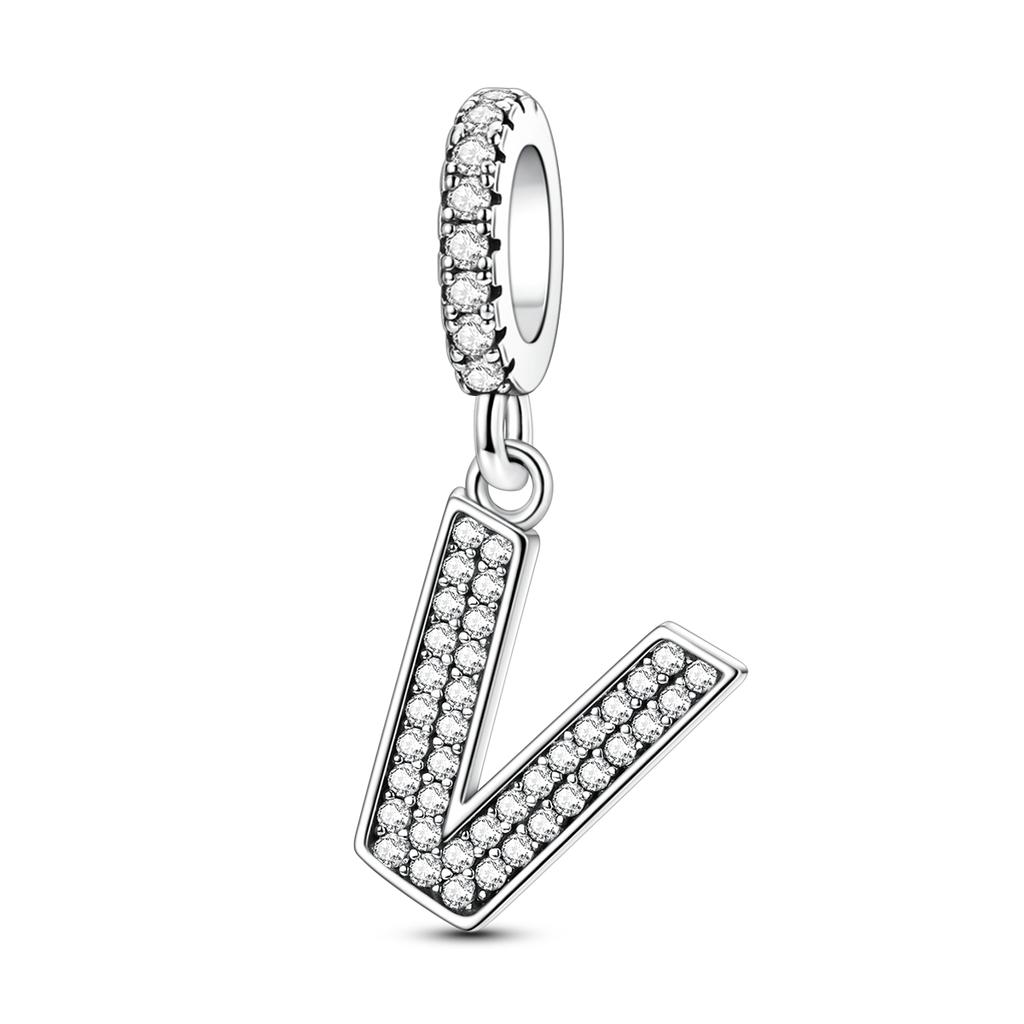 Медный Подвесной Шарм 26 Букв A-Z Подвеска-Заклинание Циркон Подходит для Браслета Сделай Сам Женские Украшения