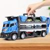 Ejector Container Truck Folding Track Engineering Car Alloy Car Children's Toy Pull-Back Car Toy Christmas Gifts