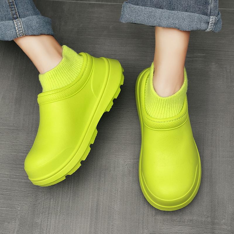 Осень и Зима Пара Водонепроницаемые Плюшевые Теплые Хлопковые Ботинки Уличная Платформа Противоскользящие Повседневные Модные Базовые Универсальные