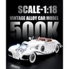 Масштаб 1/18 1936 Benzs 500K Alloy Classic Car Model Diecast Metal Retro Vehicles Car Model Simulation Sound and Light Children Toy Toy Gift