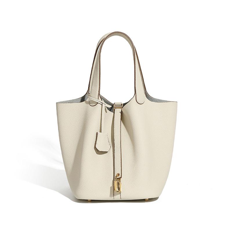 Сумка-ведро из натуральной кожи, нишевая, высококлассная, изысканная, ручной работы, для женщин