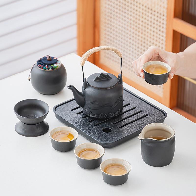 Travel tea set Outdoor portable Kung Fu tea set Business souvenir gift gift print