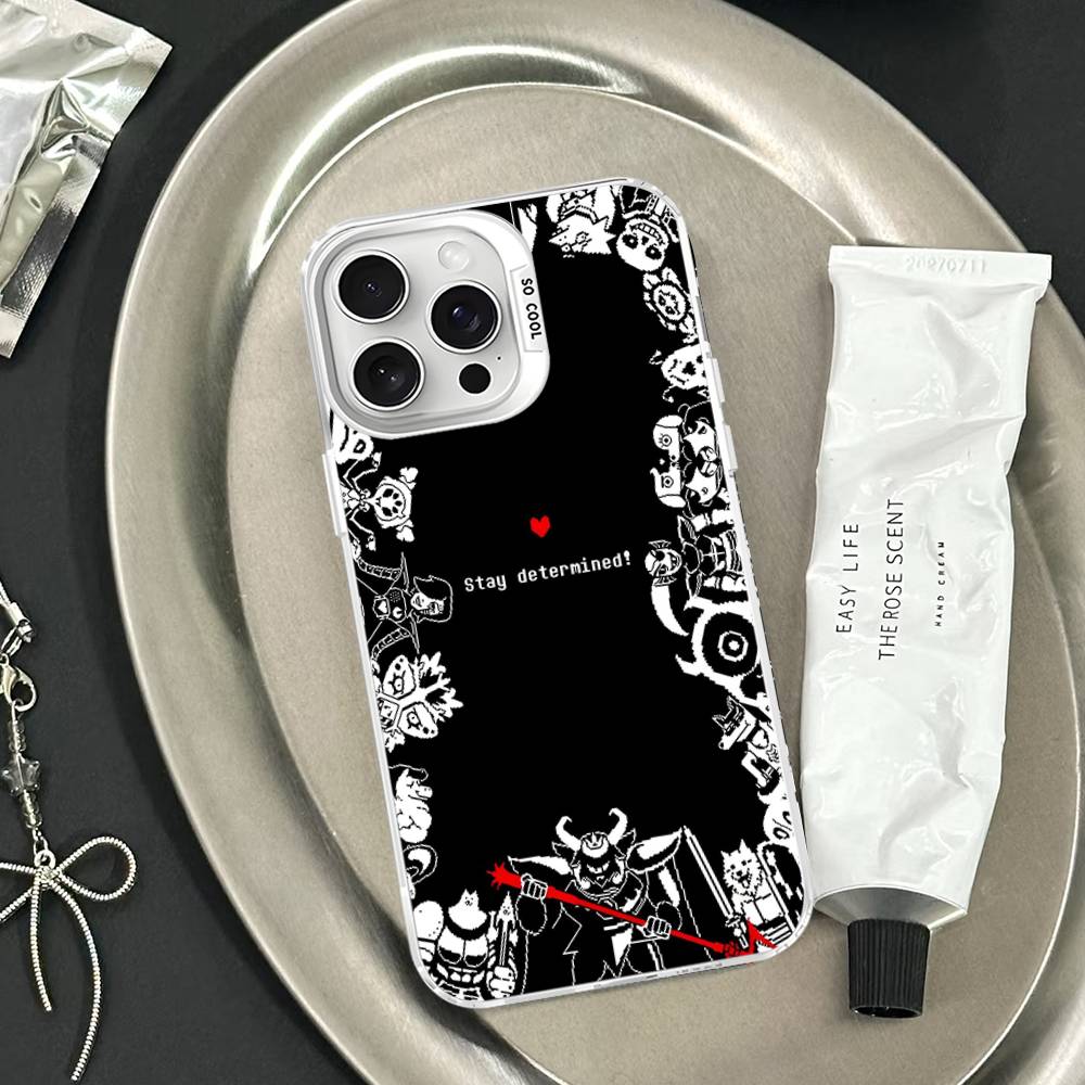 Чехол для телефона U-Undertale для IPhone 17 16 15 14 13 12 11 Pro Max Plus Серебристый Цветной Чехол