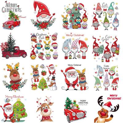 Рождественские нашивки маленького размера, милые переводные картинки с изображением совы, моющиеся виниловые нашивки «сделай сам», термопрессовые нашивки для одежды