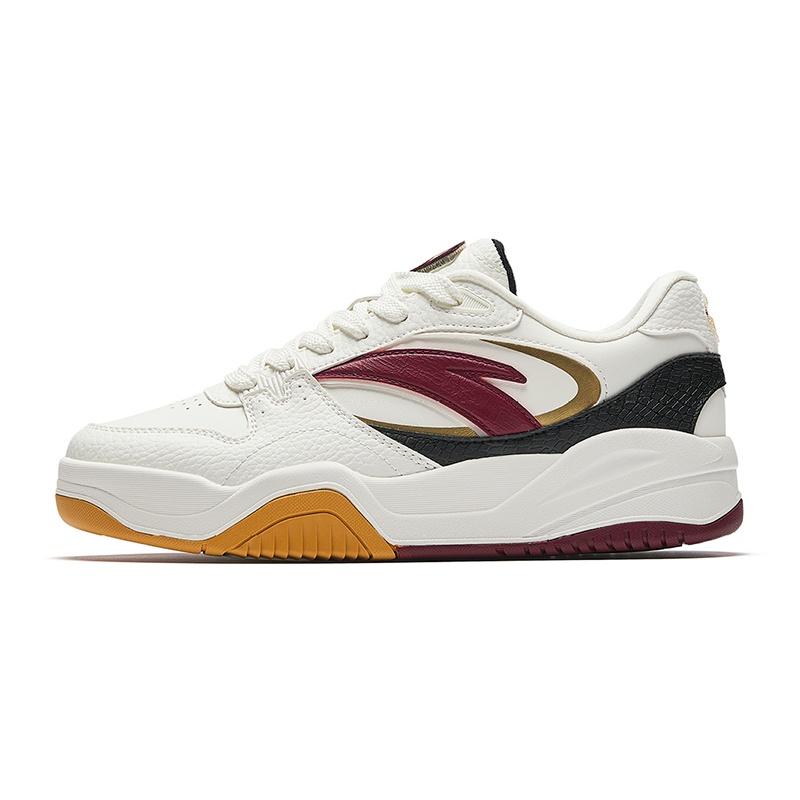 Anta Wave Shoe Slip Resistant Abrasion Resistant Cushioning Low top Skateboard Shoes Women's White Red Black 922518005-6