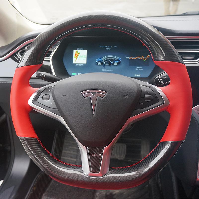 Для Tesla modelS model X Model 3 DIY кожаный замшевый чехол на руль, чехол на колесо автомобиля, интерьер