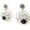 NOA [K0233] - 'Coloriage' Designer Earrings, Ivory Gray