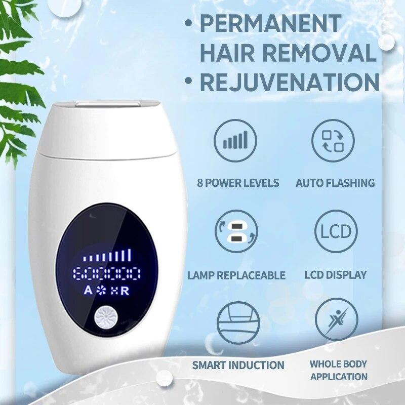 Vancostar LCD Лазерная эпиляция 1200000 Флэш-эпилятор для женщин Сменная лампа для бритвы для тела IPL Depiladora Laser