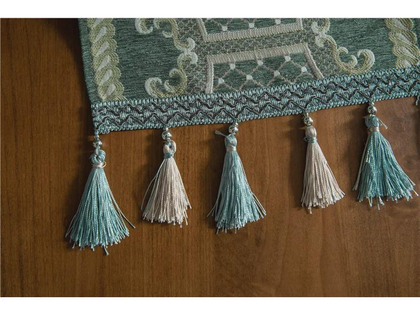 Modern Chenille Tassel Christmas Table Runner - Simple, Fresh, Polyester Tablecloth