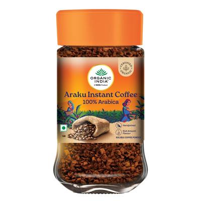 ORGANIC INDIA Растворимый кофе Araku 50 г, 1 упаковка, Премиальные зерна арабики, Мягкая фруктово-шоколадная средняя обжарка