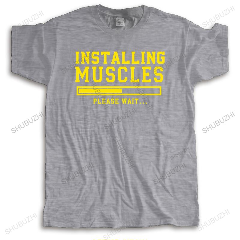 Cotton Summer Vintage Tshirt Unisex Crew Neck Funny Tops Installing Muscles Bigger Size Homme Brand Tshirt Unisex Teeshirt
