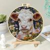 Punch Needle Embroidery Kit Cartoon Highland Cow DIY Embroidery Set with Hoop Punch Needle Starter Craft Kit for Adults And Children