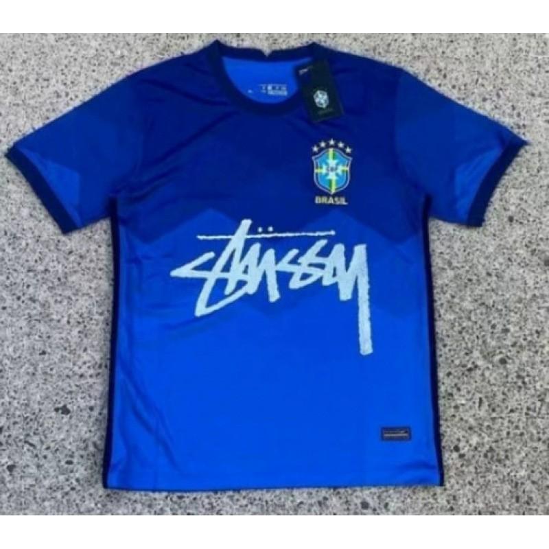 Stussy Signature Soccer Jersey Retro Brazil Argentina Portugal Football Training Shirt Men Women Short Sleeve
